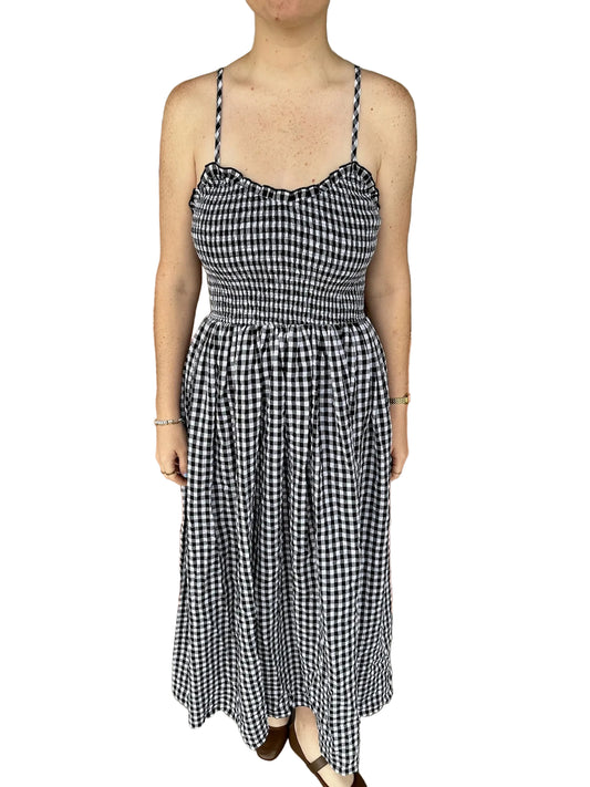 Sage Gingham Print Dress
