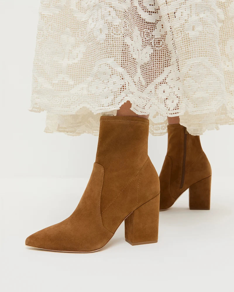 Isla Suede Slim Ankle Bootie