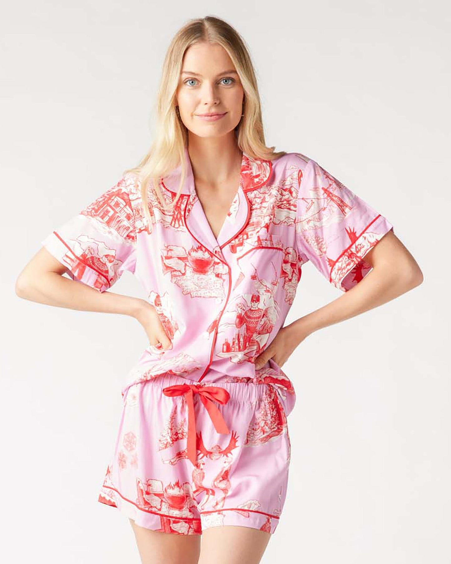 Après Ski Toile Pajama Shorts Set