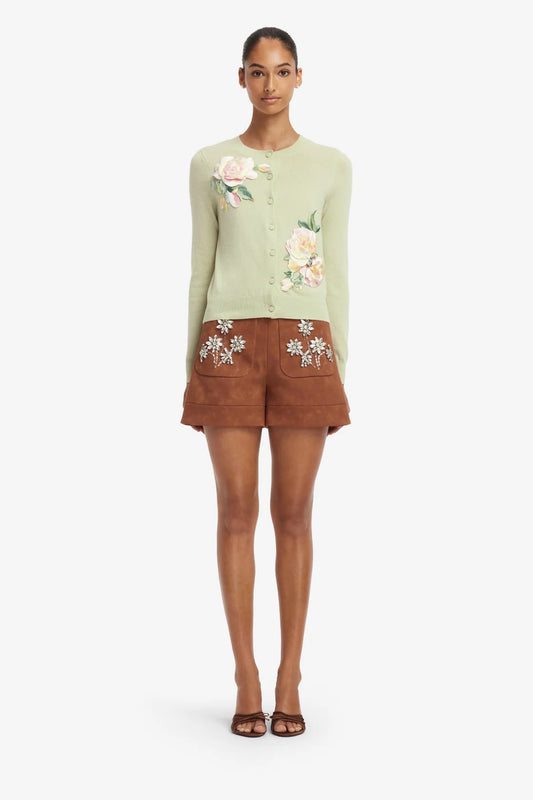 Tessa Embellished Vegan Suede Shorts