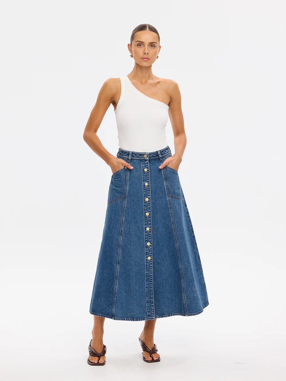 Rita Denim Midi Skirt