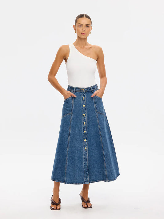 Rita Denim Midi Skirt