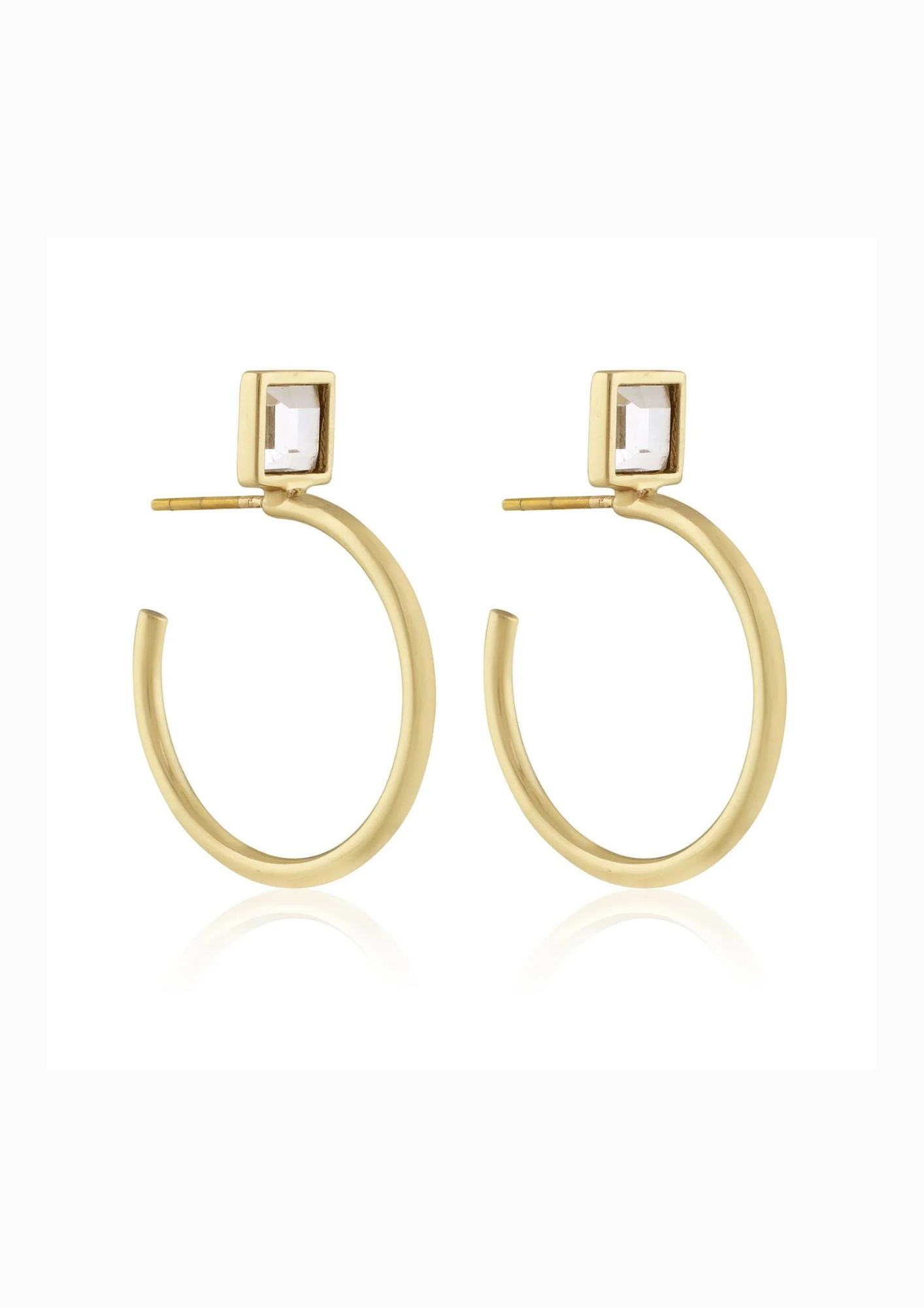 Mini Skinny Crystal Hoops 1"