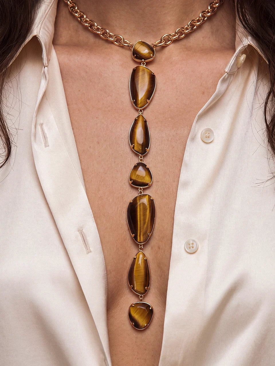 Majestic Stone Necklace in Tiger's Eye