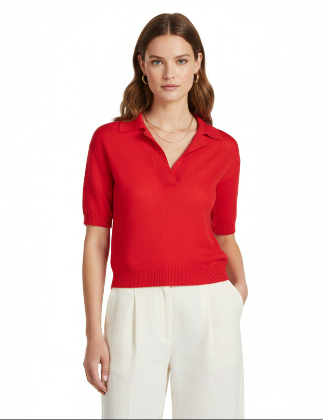 Cloud Cashmere Short Sleeve Polo