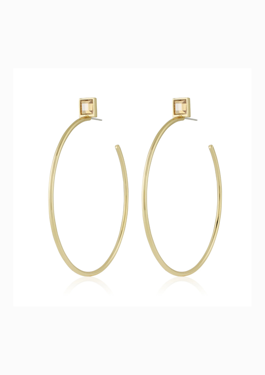 Original Skinny Crystal Hoops 2"