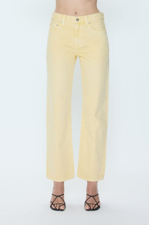 Lexi Mid Rise Bowed Straight Jean