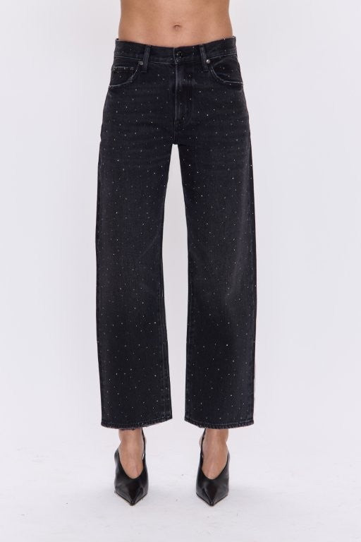 Lexi Mid Rise Bowed Straight Jean
