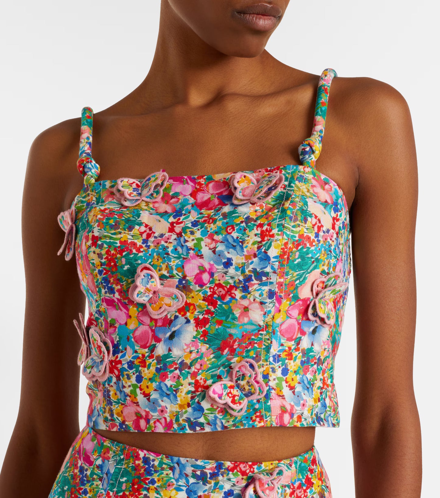 Peasant Floral Butterflies Top
