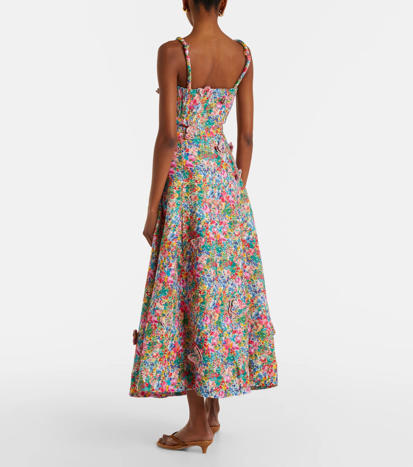 Peasant Floral Butterflies Maxi Skirt