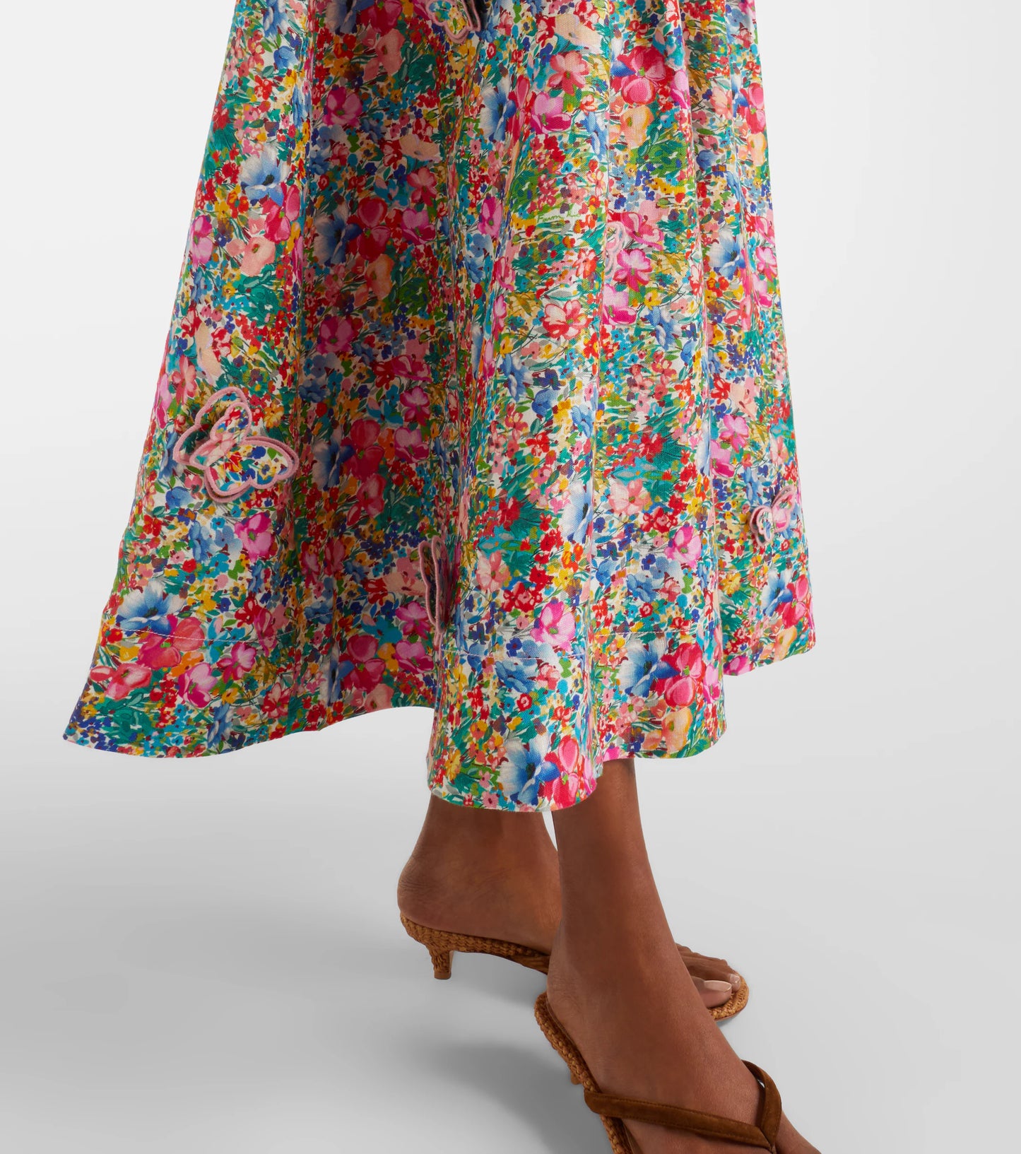 Peasant Floral Butterflies Maxi Skirt