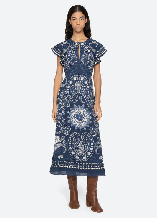 Emelina Print Midi Dress