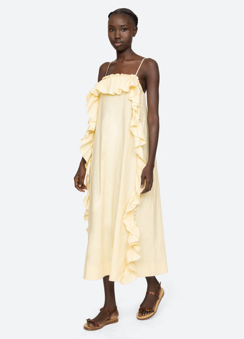 Lisette Solid Ruffle Maxi Sundress
