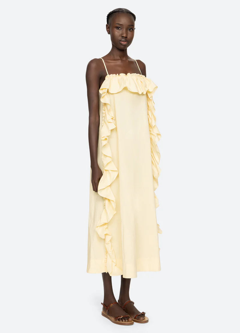 Lisette Solid Ruffle Maxi Sundress