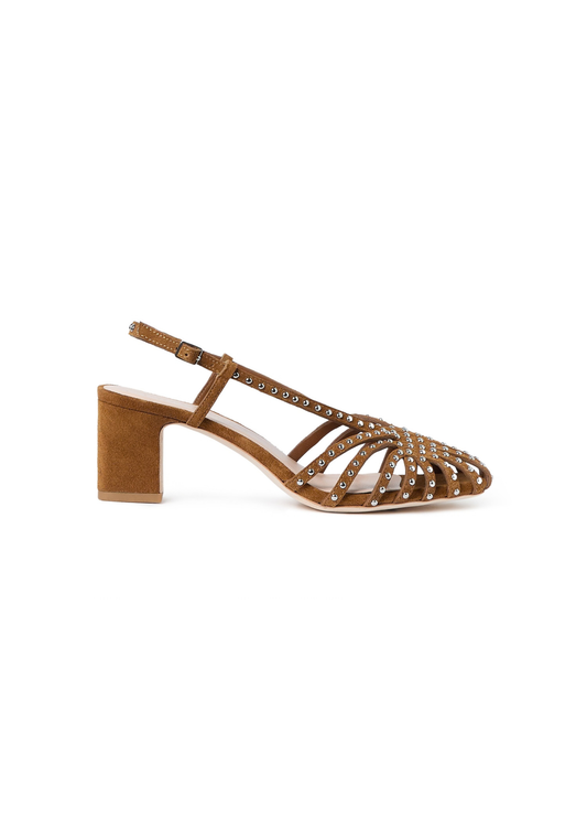 Priscilla Lattice Slingback Mid Heel Sandal