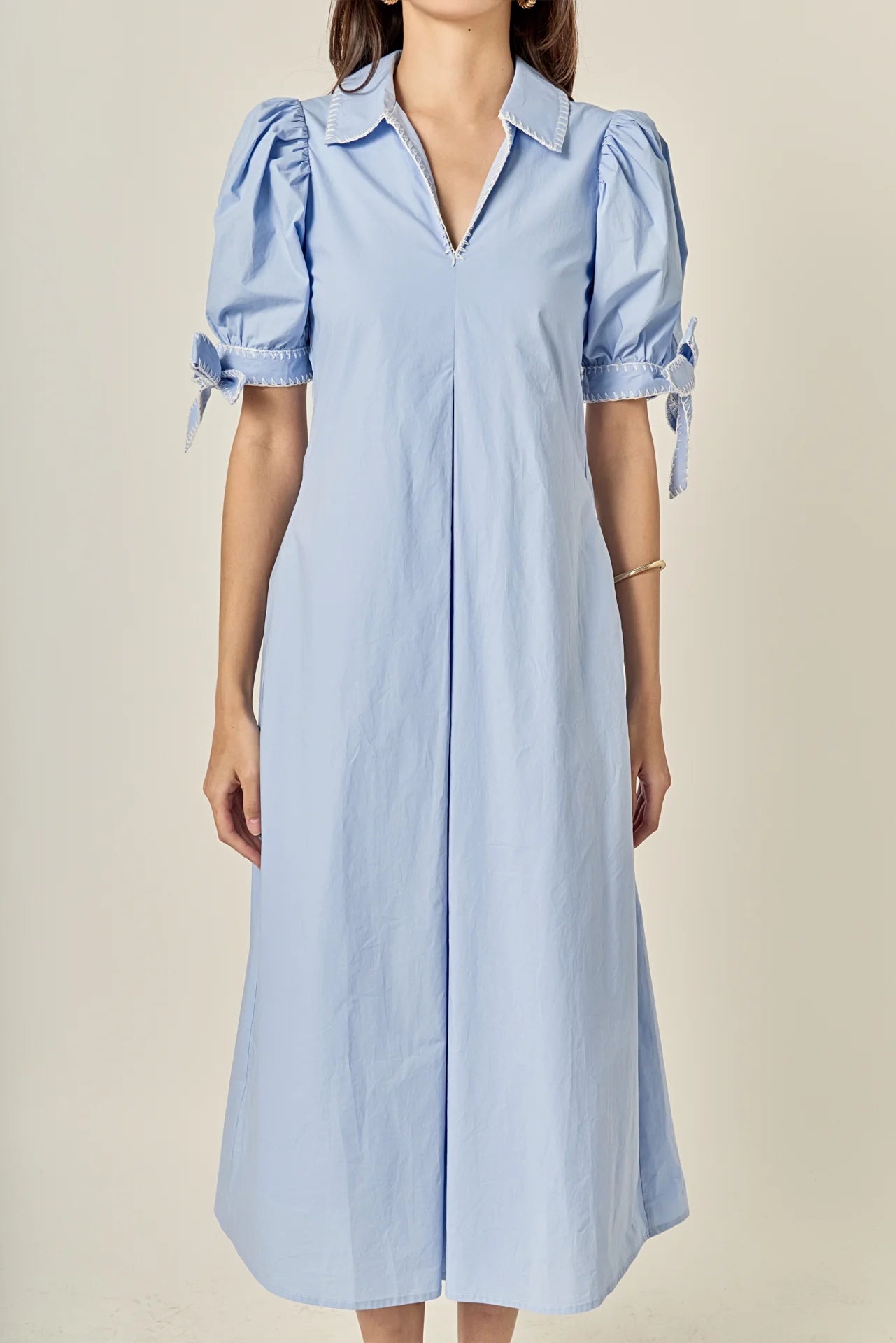 Suzane Stitch Detailed Midi Dress