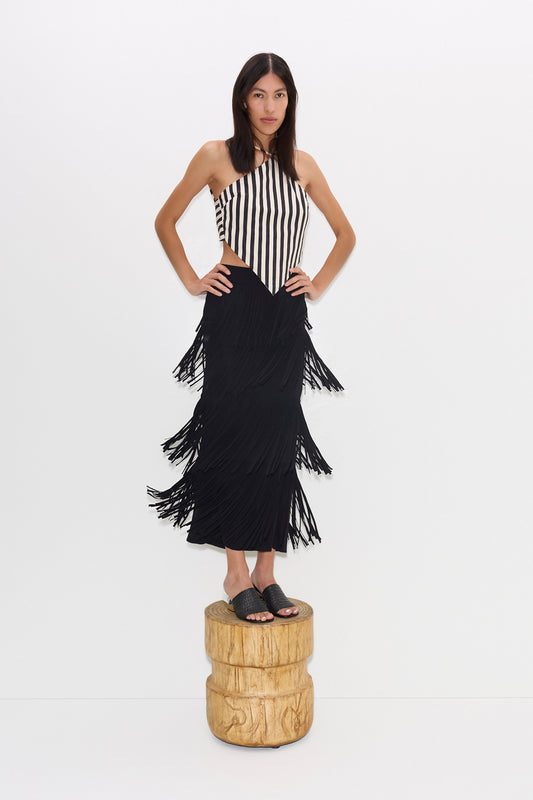 Za Za Knit Fringe Skirt