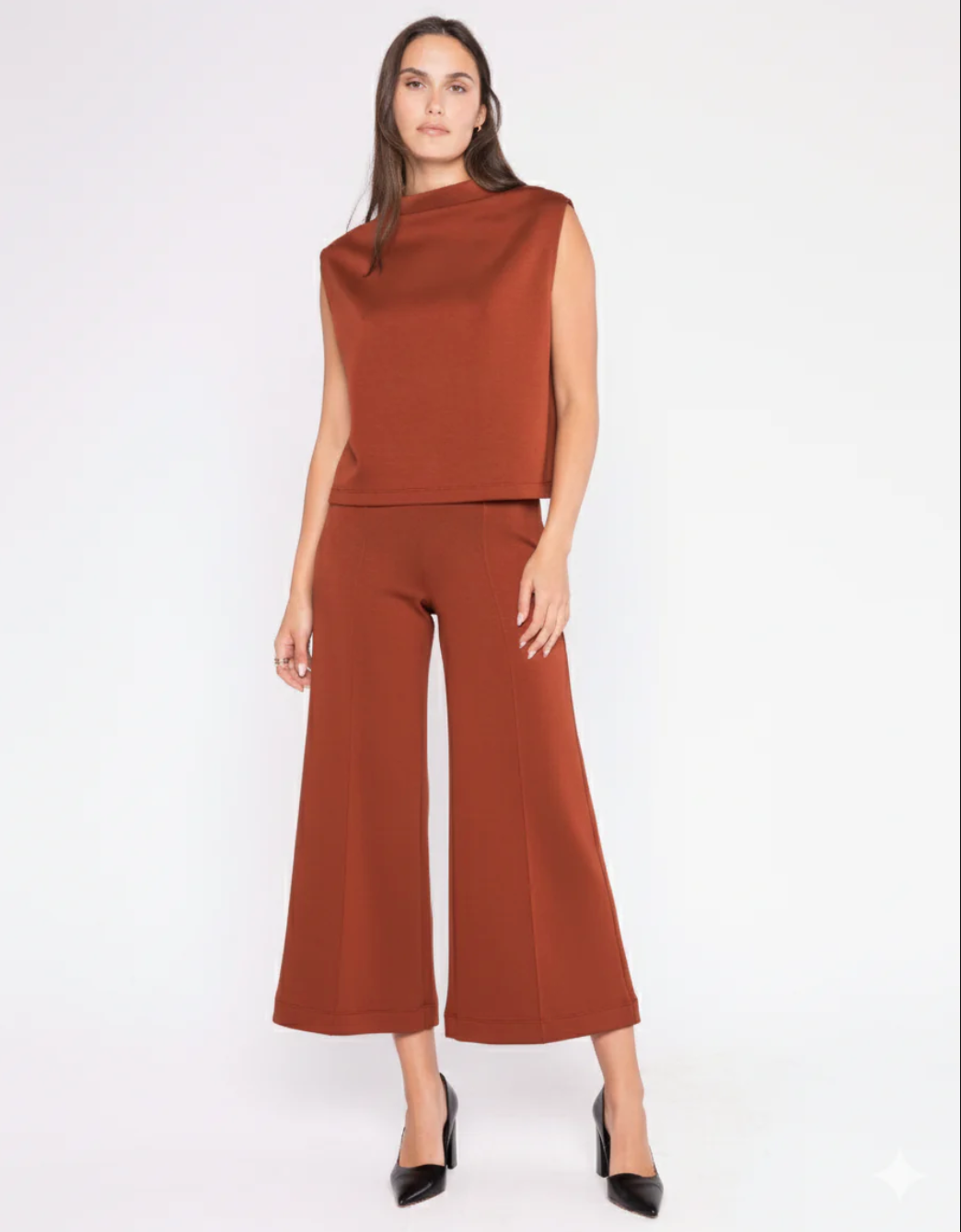 Scuba Cropped Wide Leg Pant
