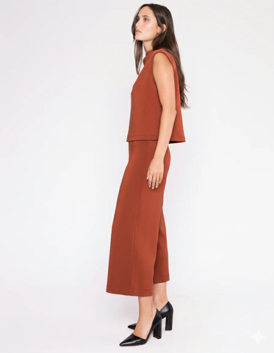Scuba Cropped Wide Leg Pant