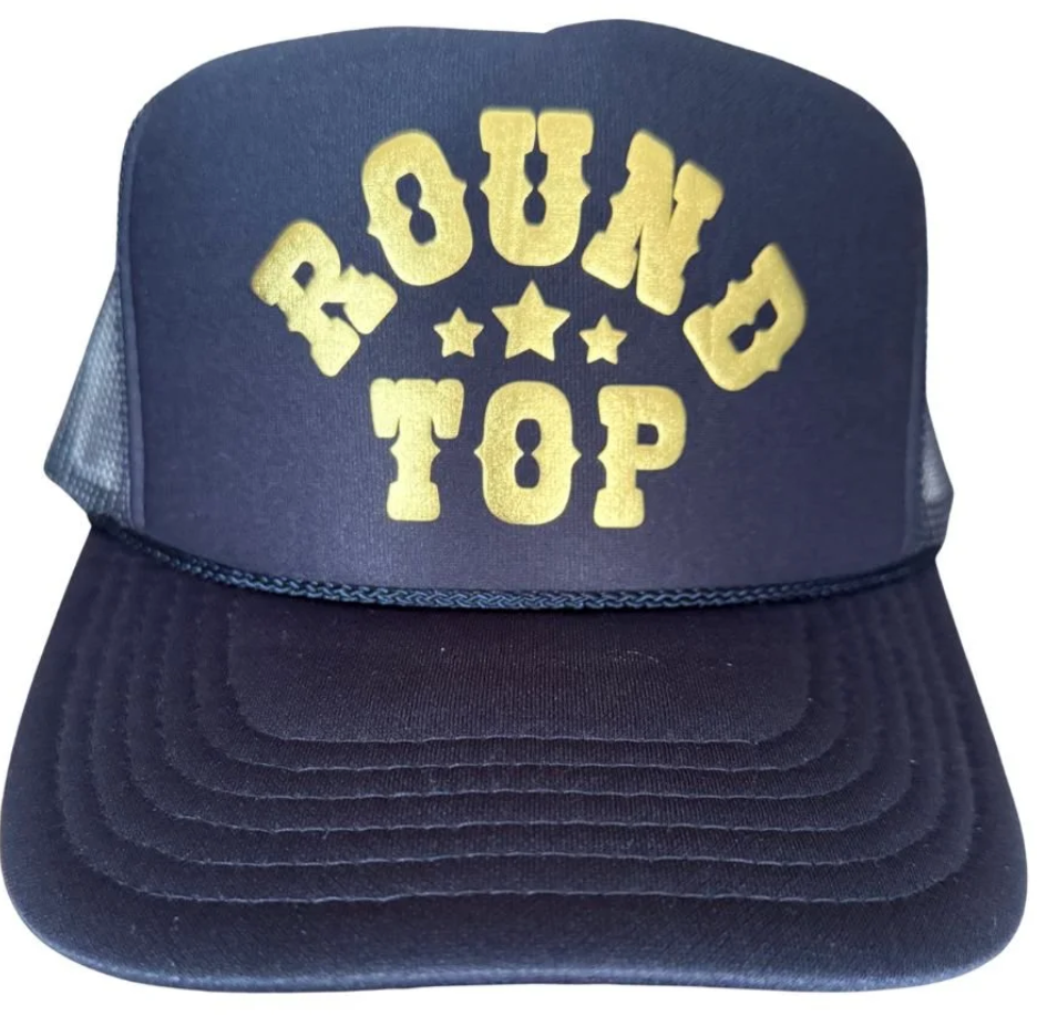 Round Top Trucker Hat - Retro Print
