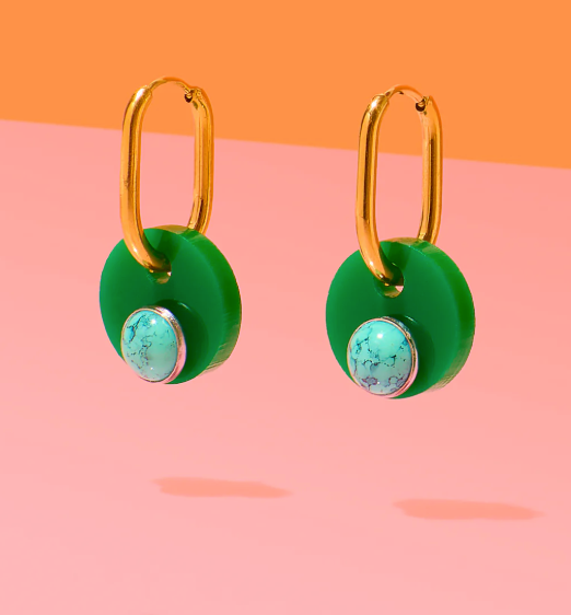 Deco Glam Medallion Oval Hoops