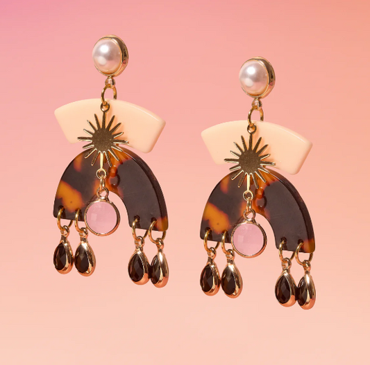 Freya Resin Earrings Neutral