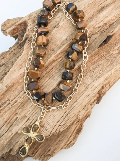 Chunk Brass Statement Necklace