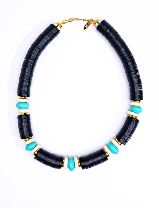 Black Vinyl with Turquoise