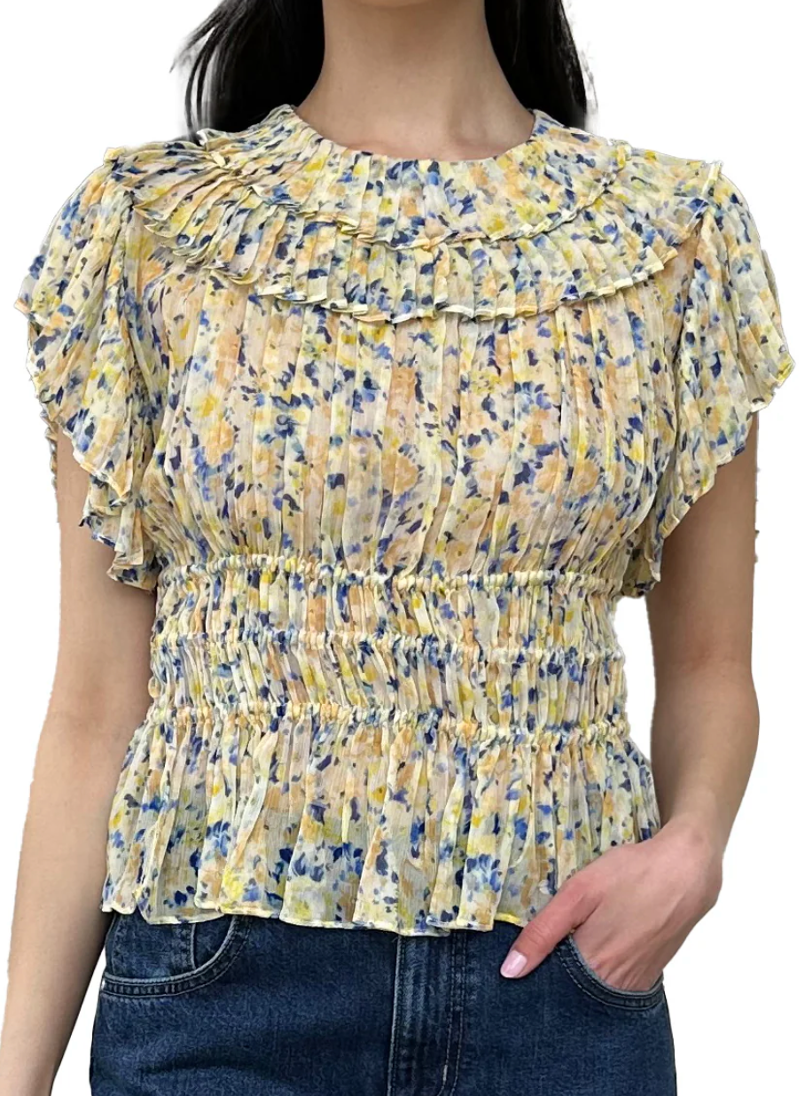 Athene Short Sleeve Silk Top