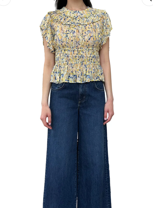 Athene Short Sleeve Silk Top