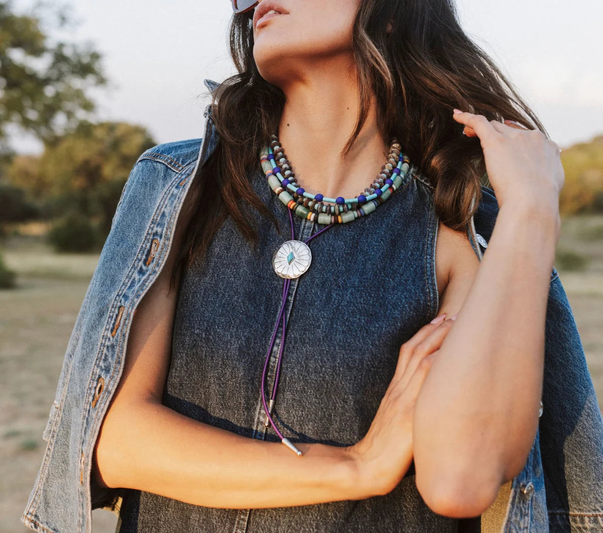 Lepidolite Saucer Necklace