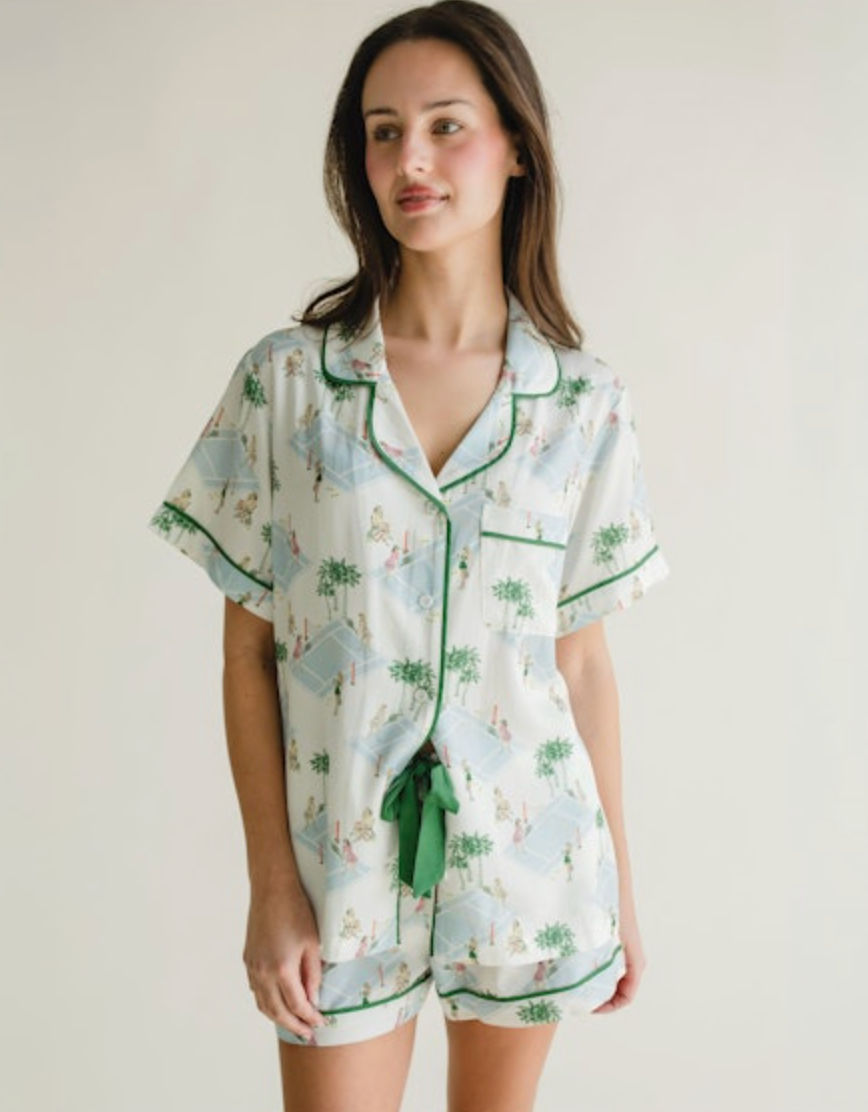 Palm Courts Pajama Shorts Set