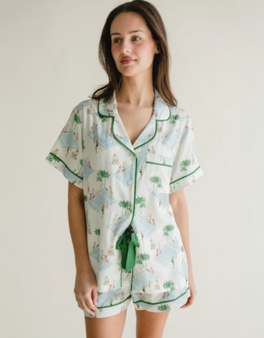 Palm Courts Pajama Shorts Set