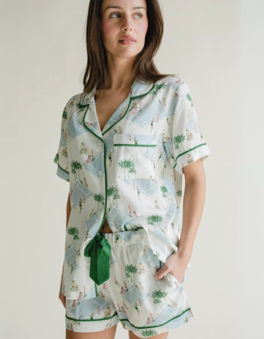 Palm Courts Pajama Shorts Set