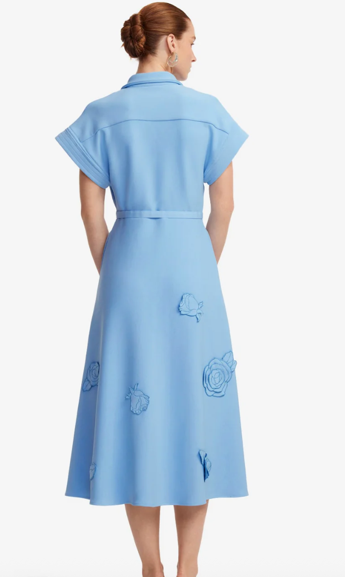Aubrey Appliqué Shirt Midi Dress