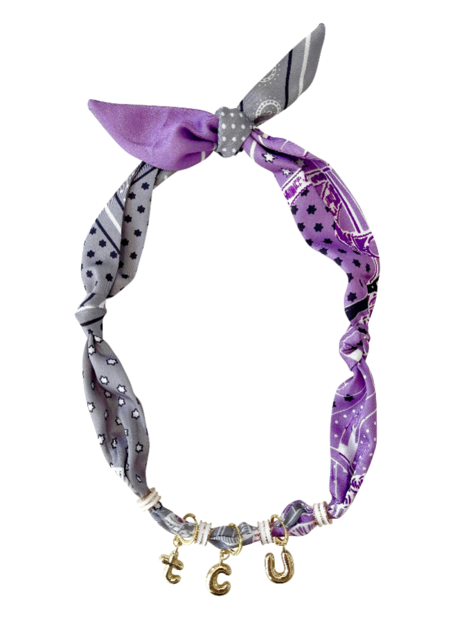 Game Day Bubble Letter Scarf Necklace 