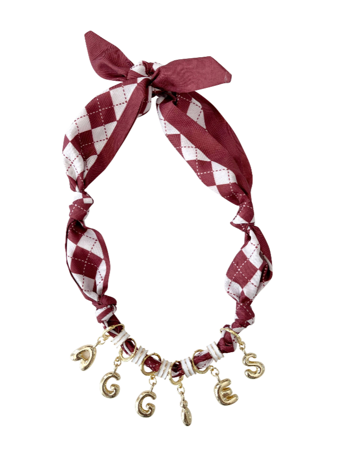 Game Day Bubble Letter Scarf Necklace 