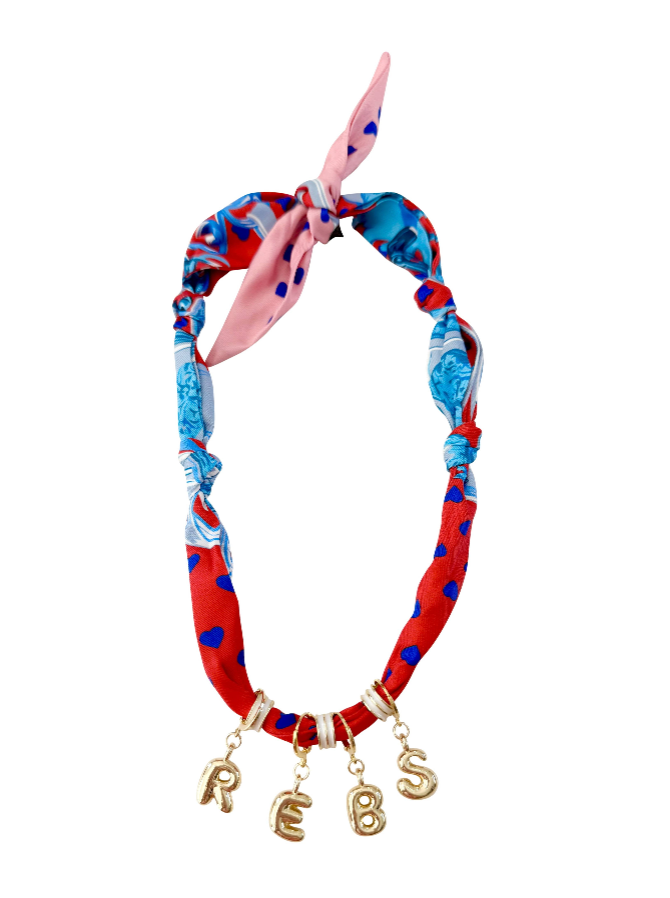 Game Day Bubble Letter Scarf Necklace 