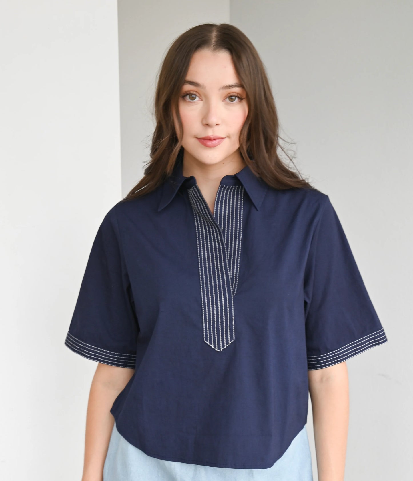Split Neck Top