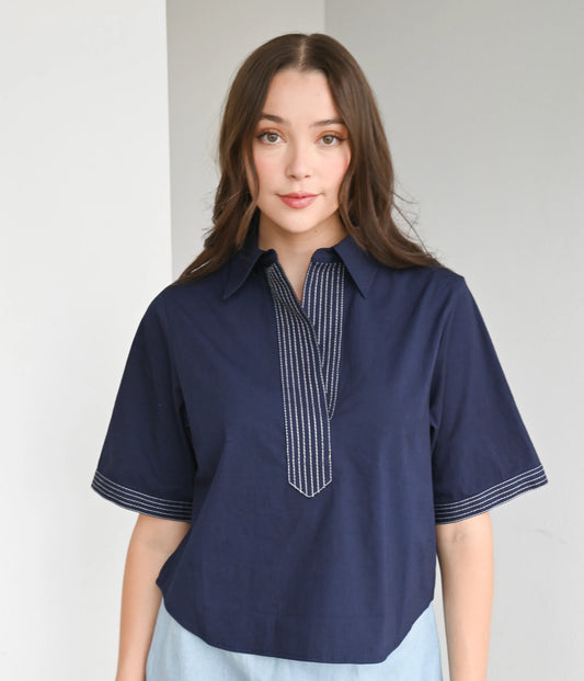 Split Neck Top