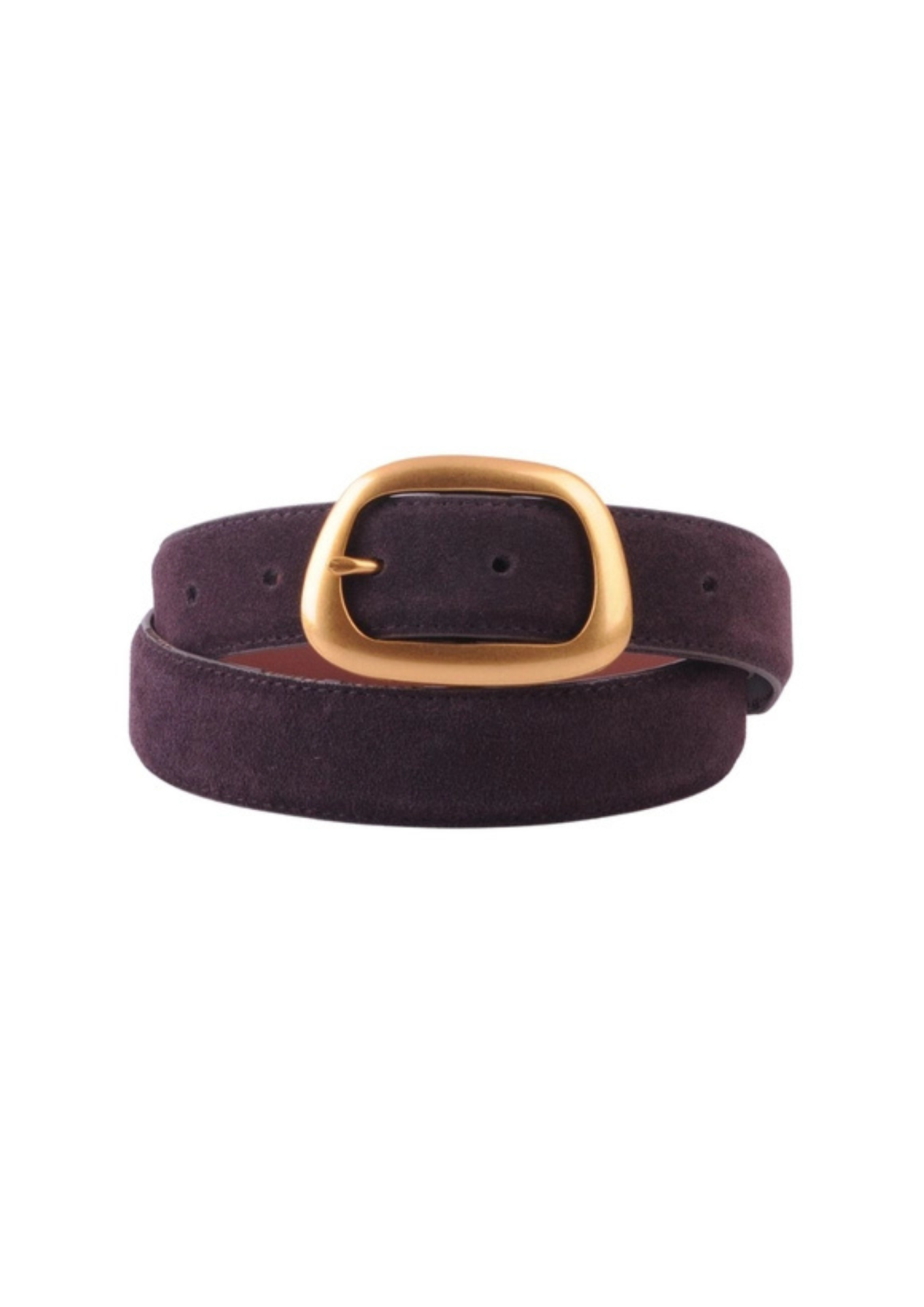 Suede Belt with Organic Shape Buckle
