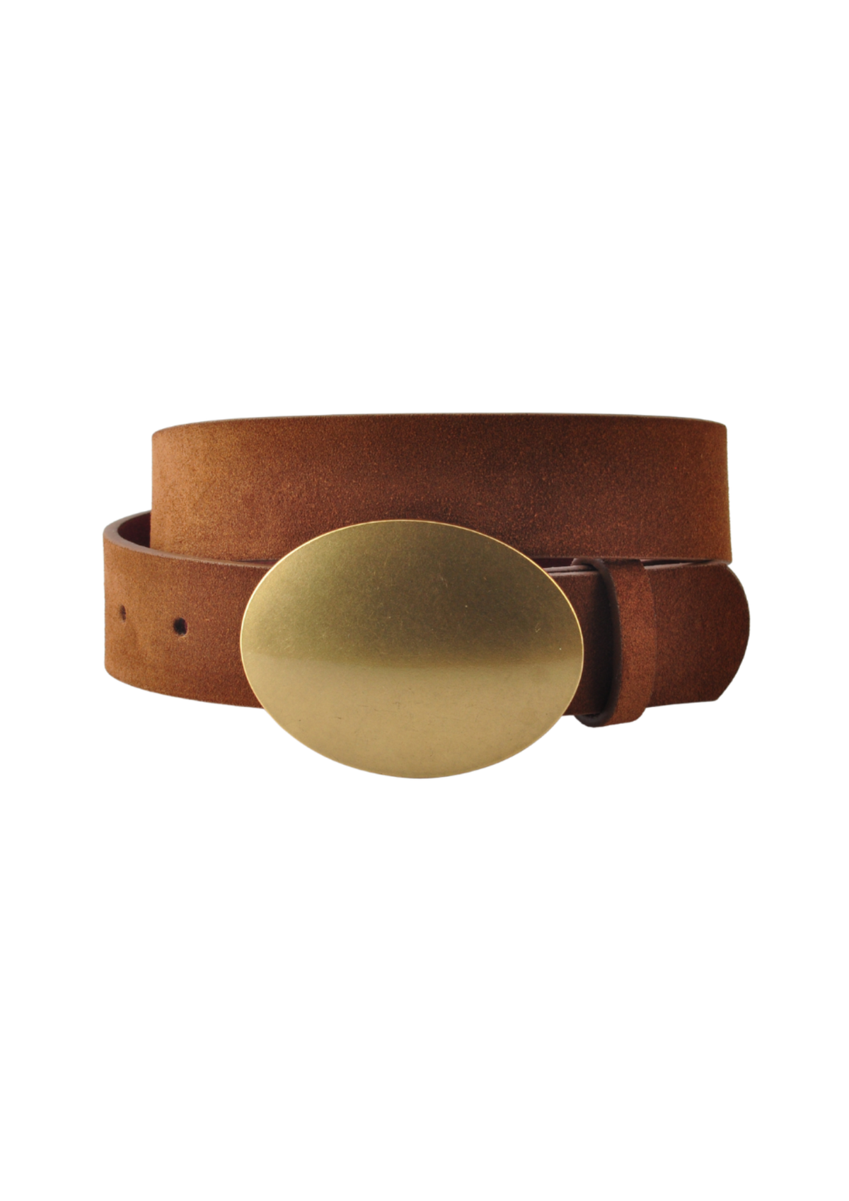 Suede Strap with Horizontal Oval Buckle