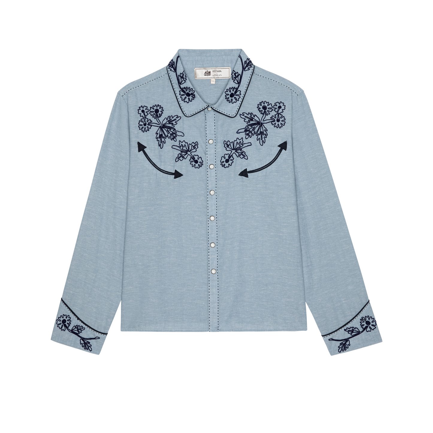 The Chambray Embroidered Western Shirt