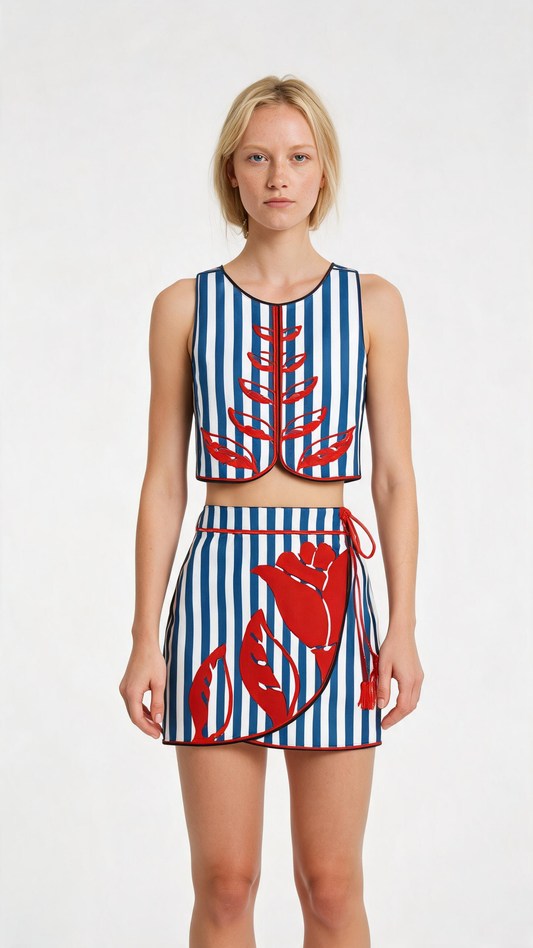 Sky Stripes Mini Skirt