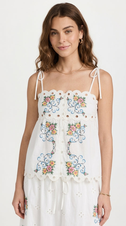 Anna Scallop Floral Cami