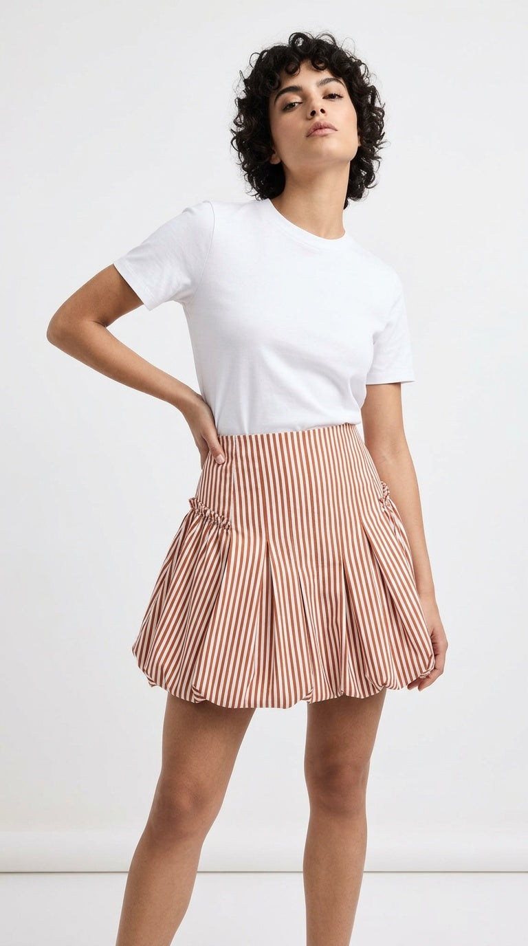 Burnt Orange Stripe Skirt
