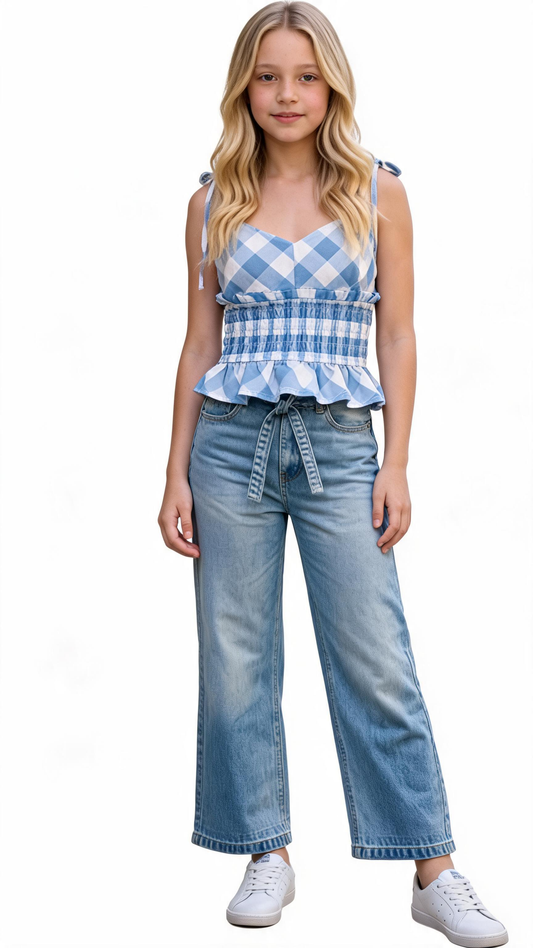 Susie Smocked Tie Strap Top
