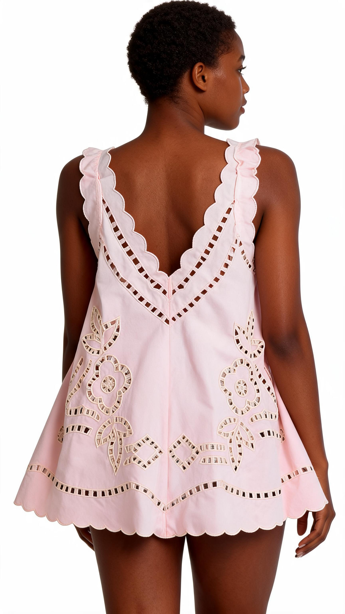 Low Back Dress with Oversized Cutwork