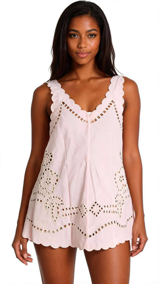 Low Back Dress with Oversized Cutwork