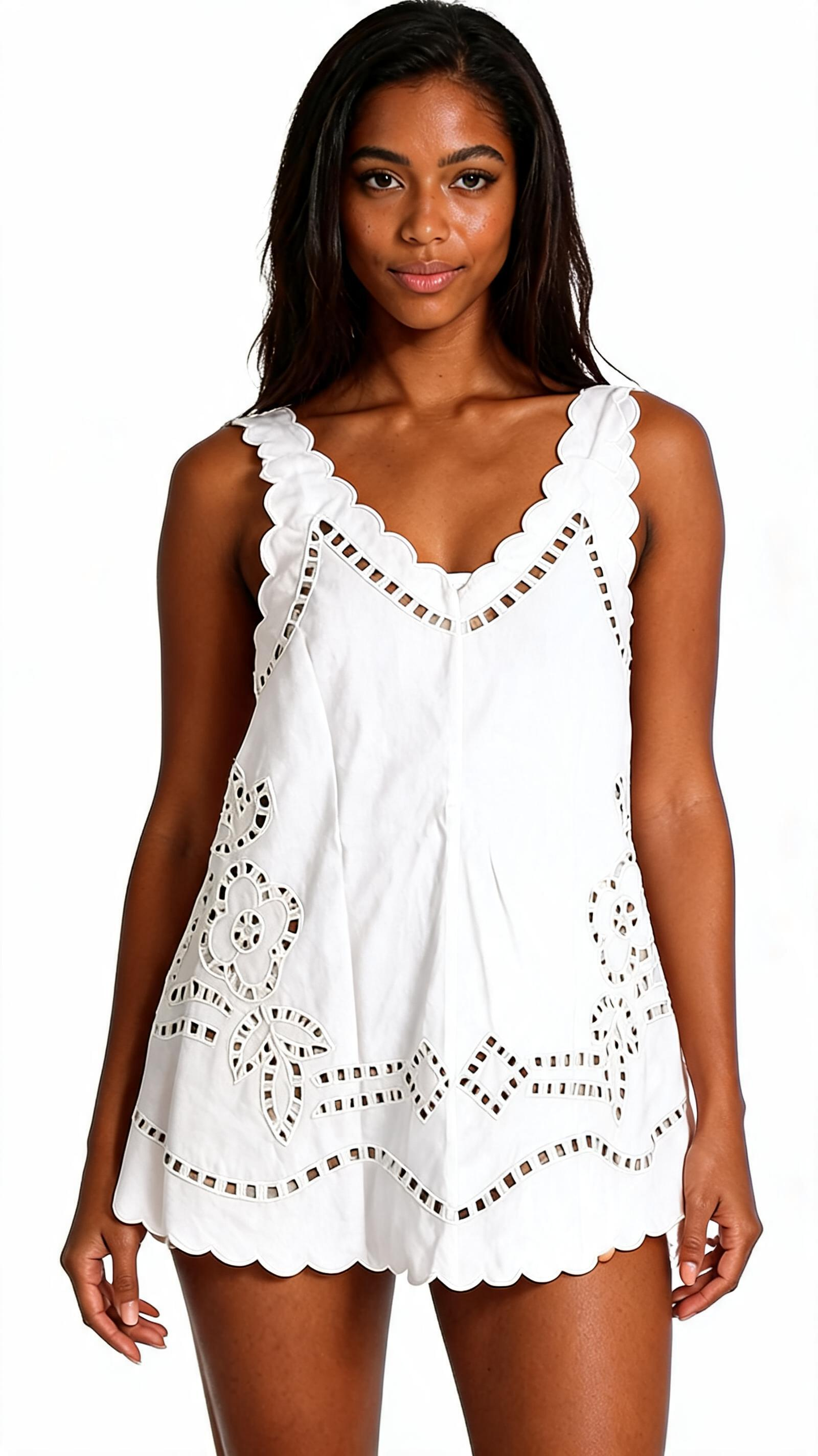 Low Back Dress with Oversized Cutwork